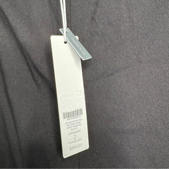 NWT Chicos Wide Legged Cropped Sailor Pants Juliet So Slimming 12 Black A6 - Picture 6 of 10